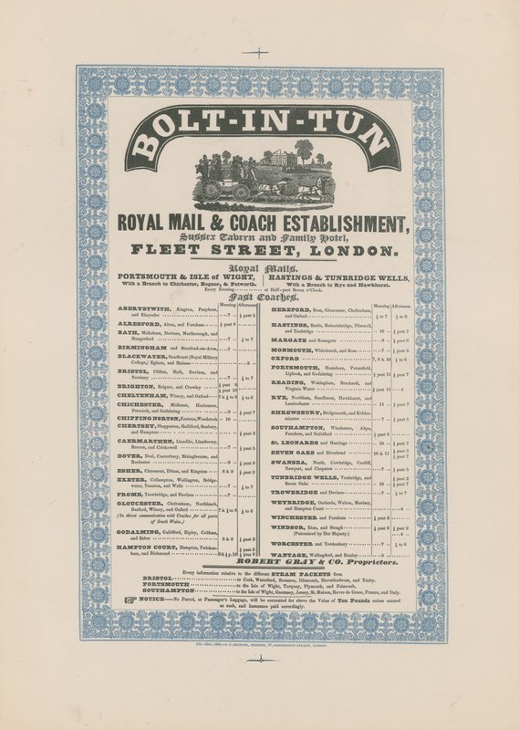 Společnost Bolt-in-Tun Royal Mail & Coach Establishment od English School