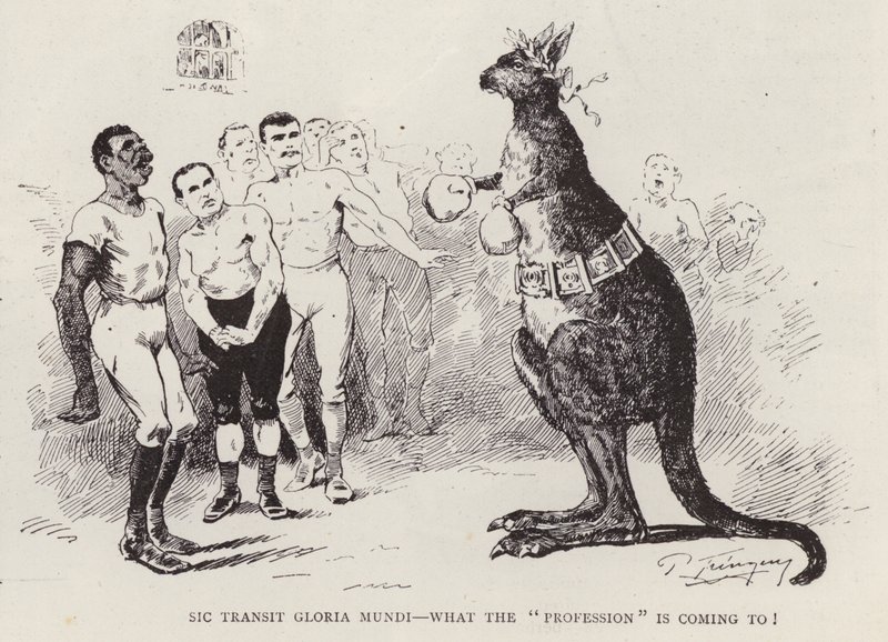 Boxerský klokan (litho) od English School