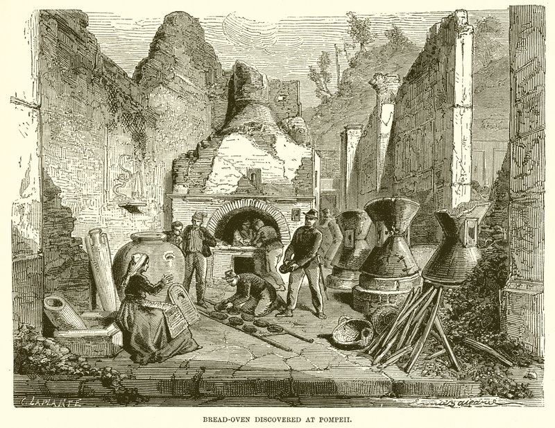 Chlebová pec objevena v Pompejích od English School