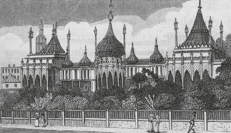 Brightonský pavilon (rytina) od English School