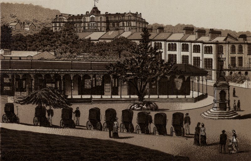 Buxton: Horké lázně a kolonáda (litho) od English School