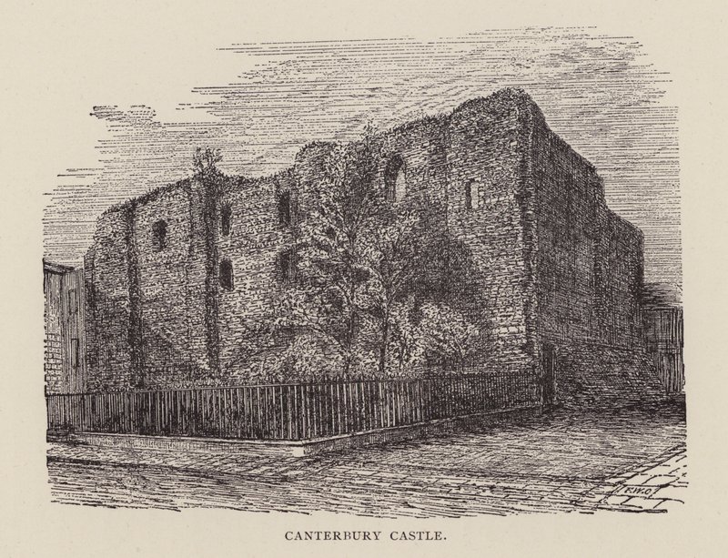 Canterbury: Canterbury Castle (litho) od English School