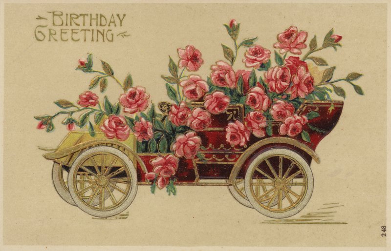 Auto ozdobené květinami (barva litho) od English School