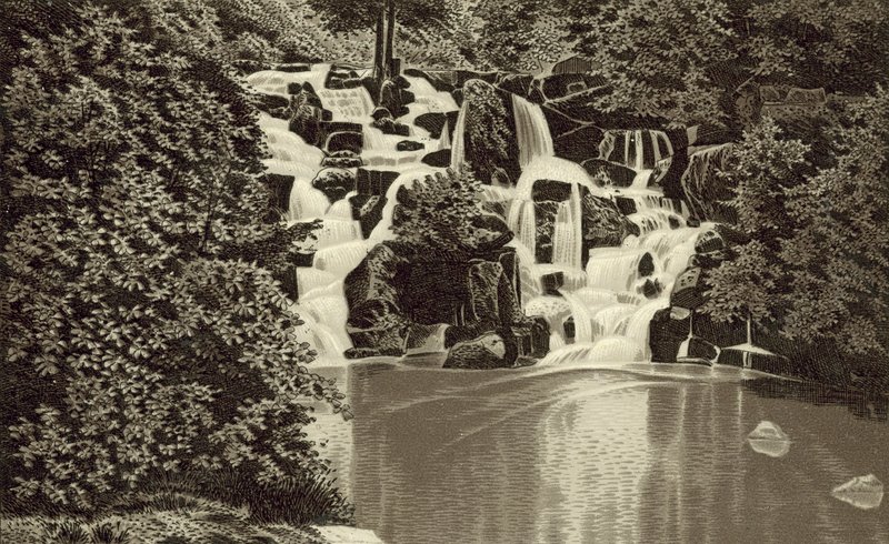 Cascade, Virginia Water (litho) od English School