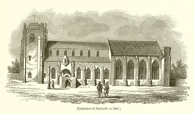 Katedrála Dunkeld, v roce 1660 od English School