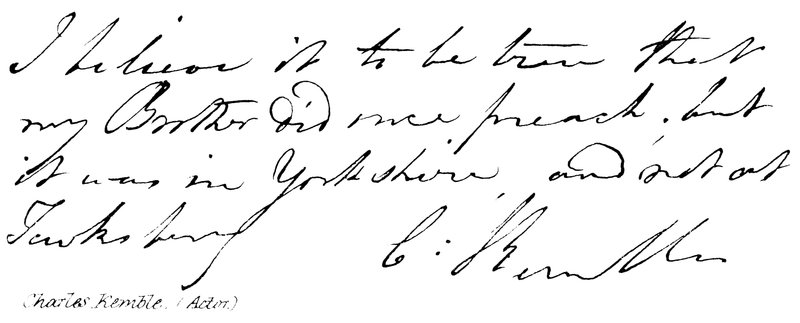 Charles Kemble , (herec) od English School