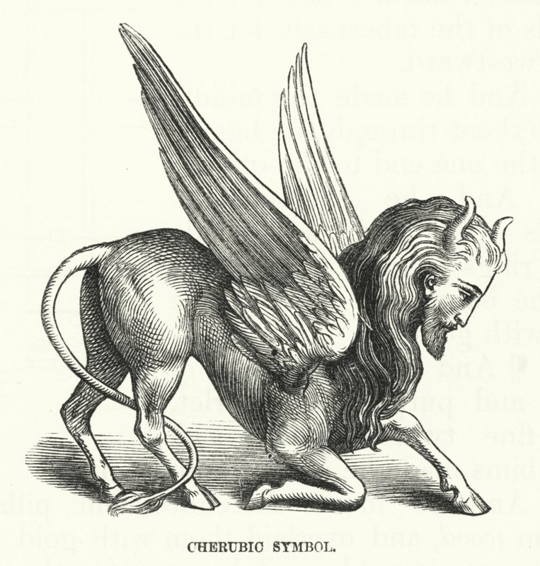 Cherubický symbol (rytina) od English School