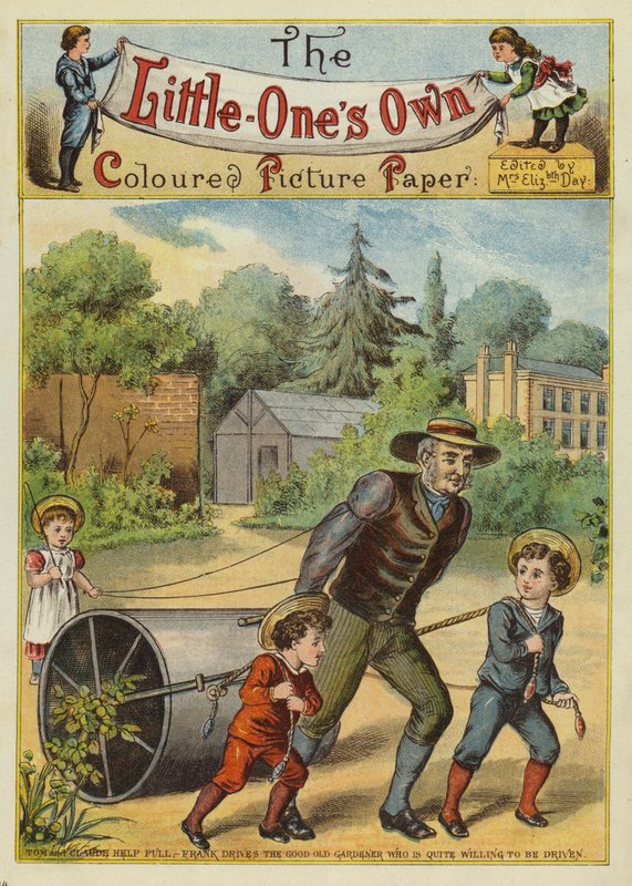 Děti pomáhají zahradníkovi (chromolitho) od English School