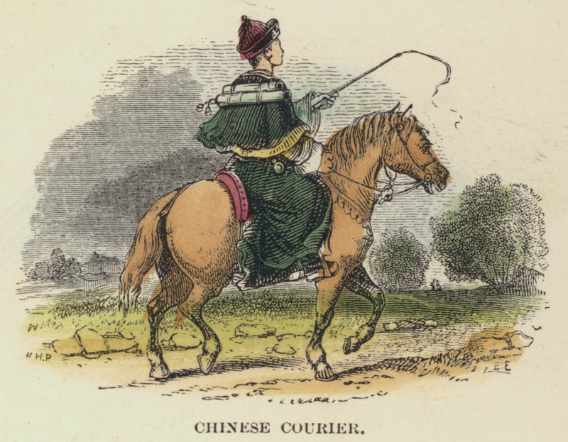 Chinese Courier (barevné rytí) od English School