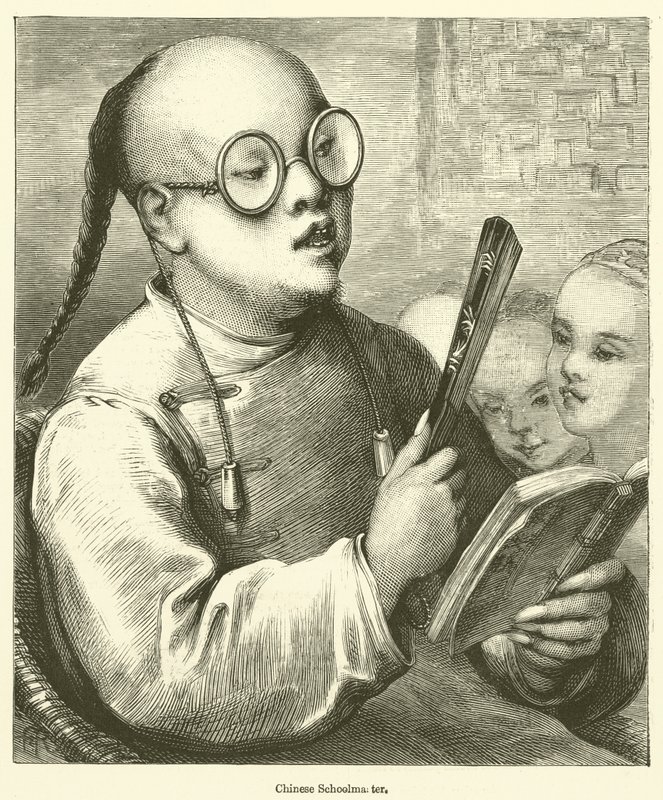 Chinese Schoolmaster (rytina) od English School