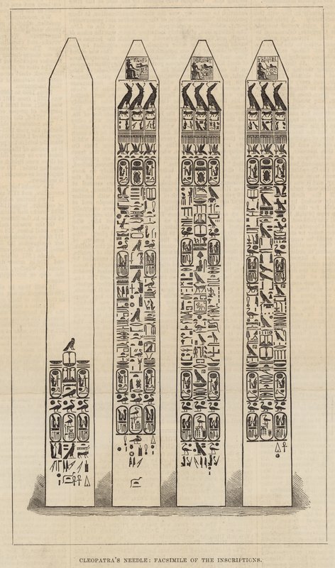 Cleopatras Needle - faksimile nápisu od English School
