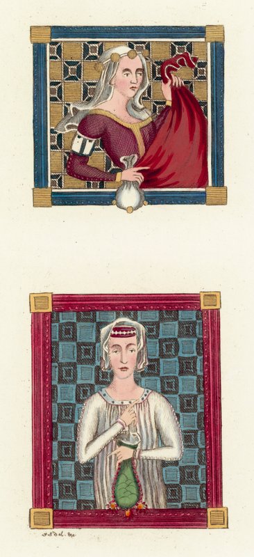Constance Queen Of Castille (barevná rytina) od English School