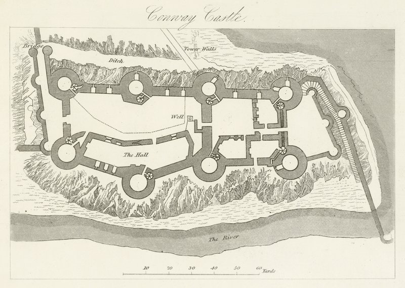 Conway Castle (rytina) od English School