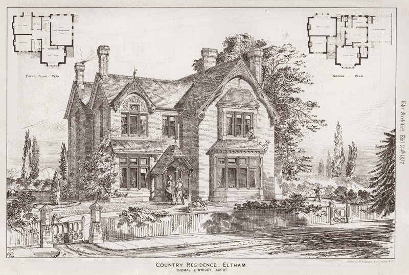 Country Residence, Eltham (rytina) od English School