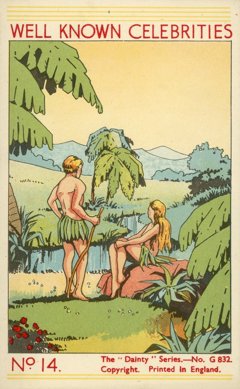 Pár oblečený v listech (barva litho) od English School