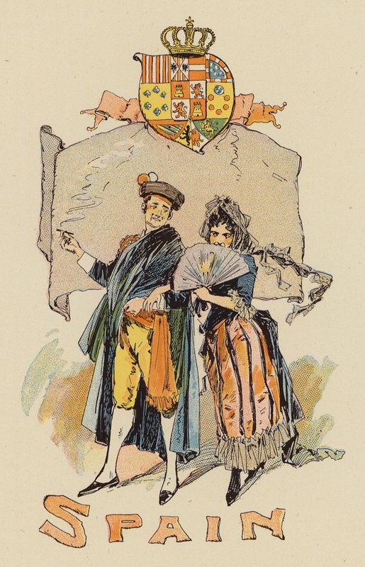 Pár ve španělském kostýmu (barva litho) od English School