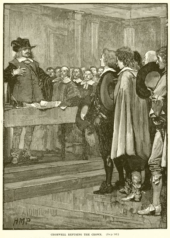 Cromwell odmítá korunu od English School