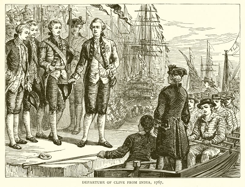 Odjezd Clive z Indie, 1767 od English School