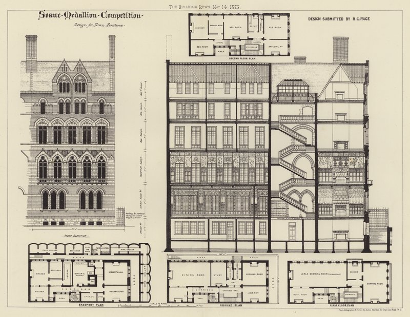 Design for Town Residence (rytina) od English School
