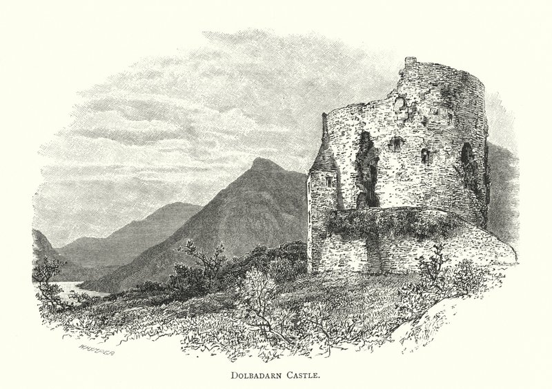 Dolbadarn Castle (rytina) od English School