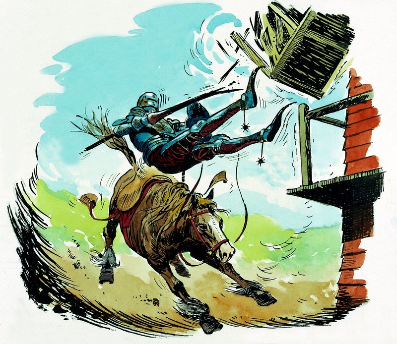 Don Quijote nabíjí větrný mlýn od English School