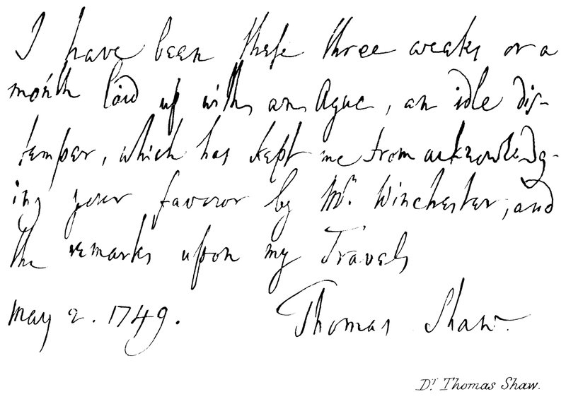 doktor Thomas Shaw od English School