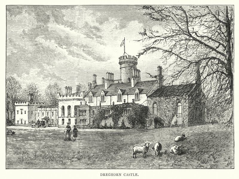 Hrad Dreghorn (rytina) od English School