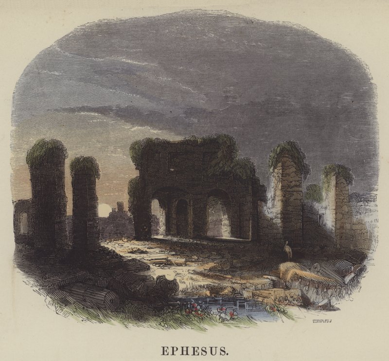 Ephesus (barevná rytina) od English School