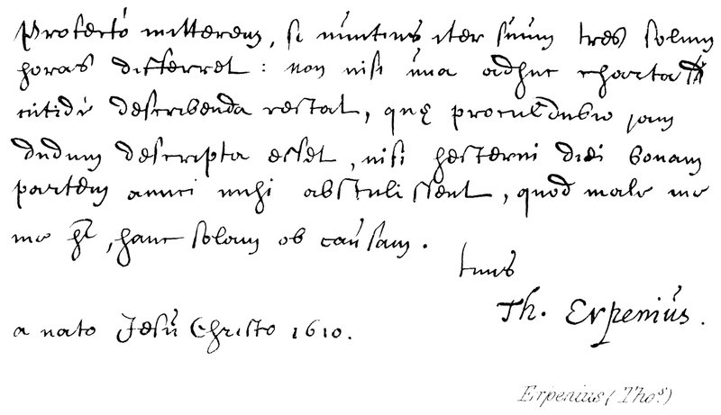 Erpenius (Thos) od English School