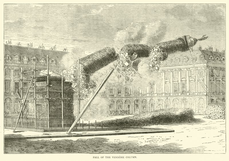 Fall of the Vendome Column, duben 1871 od English School