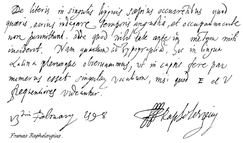 Františka Raphelengia od English School