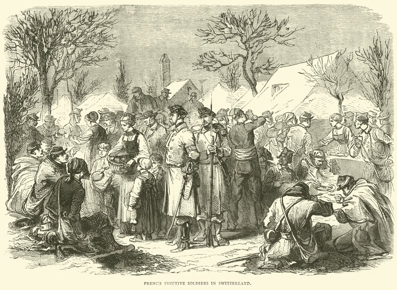 Francouzští uprchlí vojáci ve Švýcarsku, listopad 1870 od English School