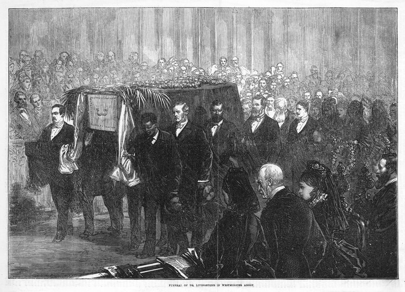Pohřeb Dr Livingstone ve Westminsterském opatství od English School