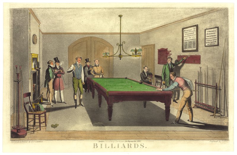 Hra kulečník, 1827 od English School