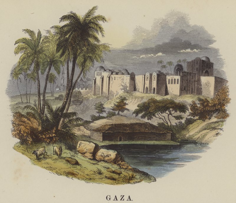 Gaza (barevná rytina) od English School