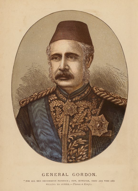 Generál Gordon (kolorovaná rytina) od English School