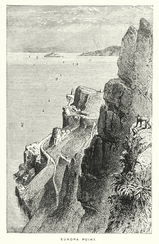 Gibraltar: Europa Point (rytina) od English School