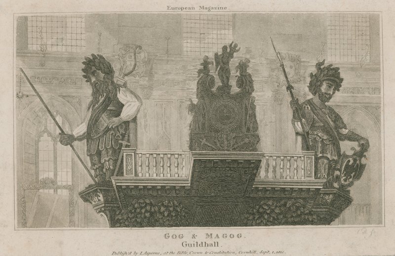 Gog a Magog, Guildhall, Londýn od English School