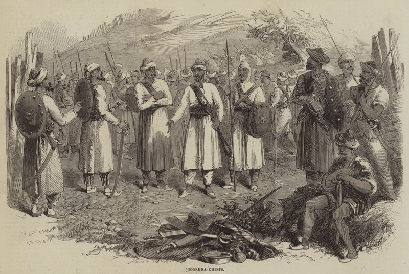 Goorkha Chiefs (rytina) od English School