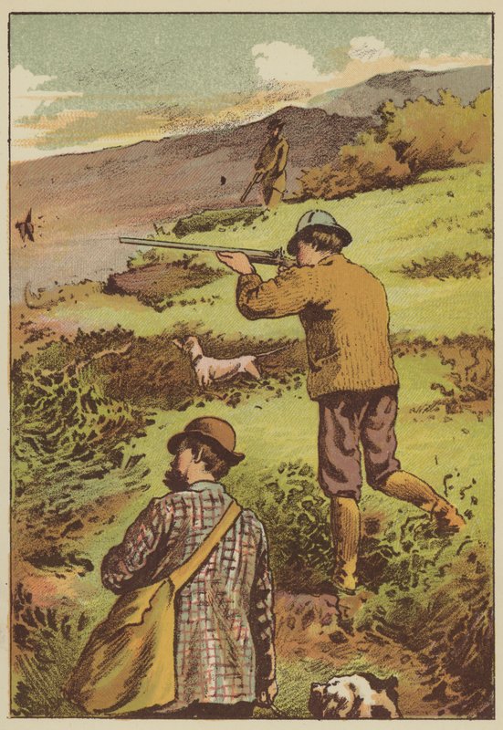 Odstřel tetřeva (barevné rytí) od English School