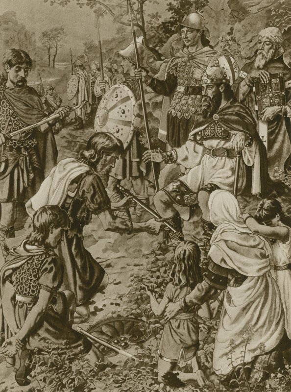 Podřízení Guthrums Alfrédovi Velikému (hlubotisk) od English School