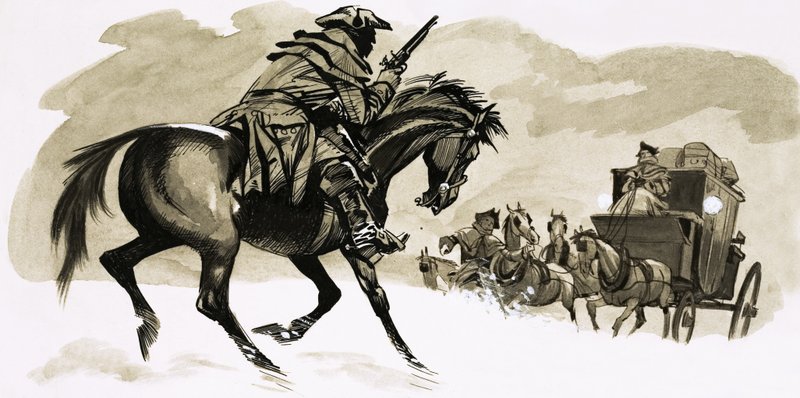 Highwayman chystá napadnout kočár od English School