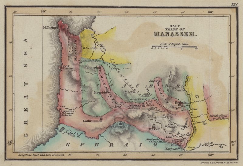 Half Tribe of Manasseh (barevná rytina) od English School