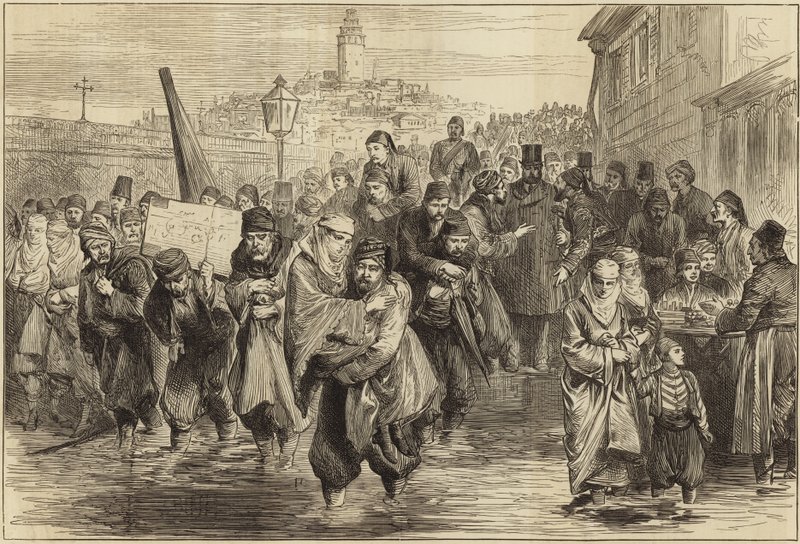 Silné deště v Konstantinopoli od English School