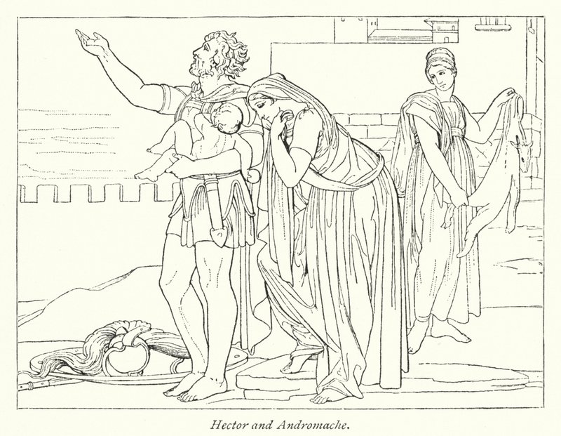Hector and Andromache (litho) od English School