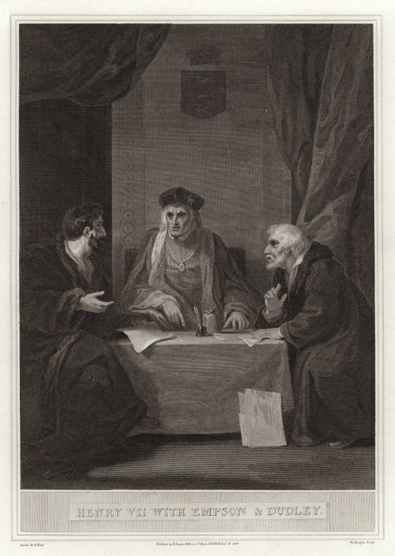 Jindřich VII s Empsonem a Dudleym od English School