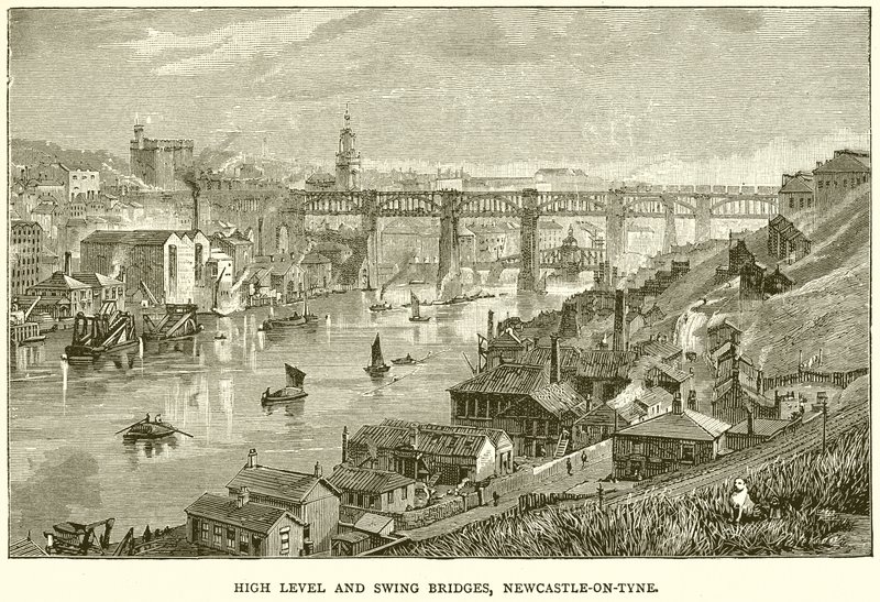 High Level and Swing Bridges, Newcastle-on-Tyne od English School