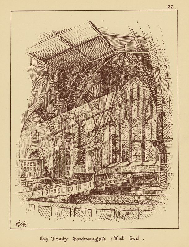 Holy Trinity Goodramgate, West End (litografie) od English School