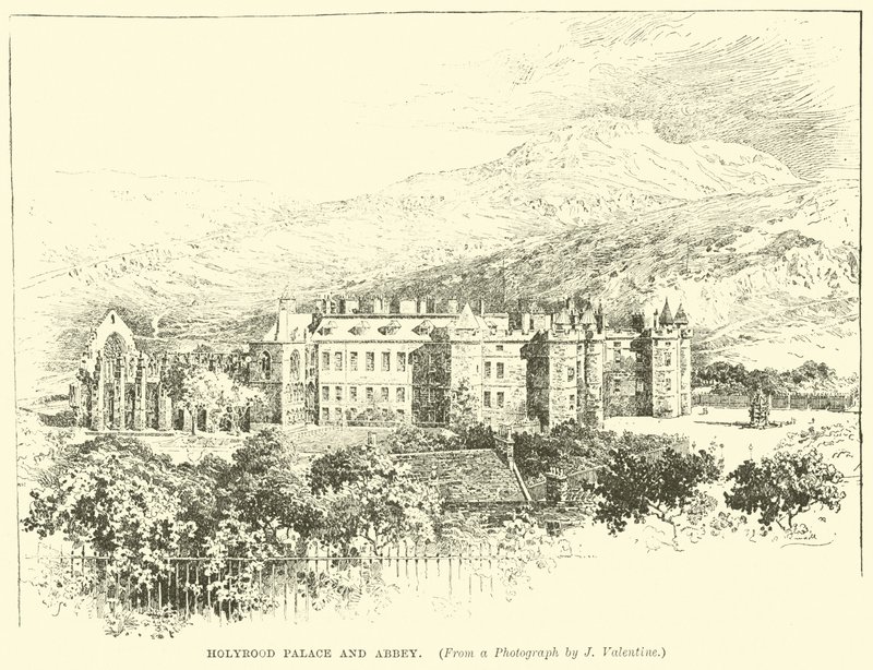 Holyroodský palác a opatství od English School
