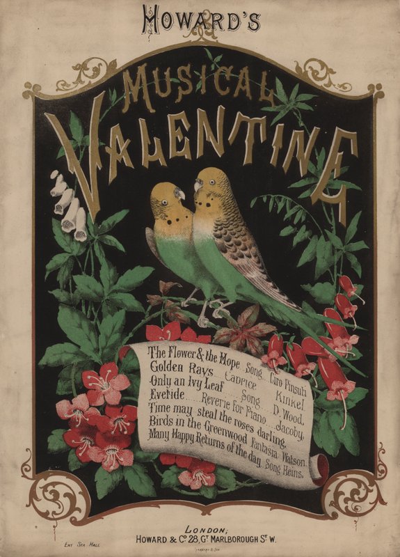 Howards Musical Valentine (barevná litografie) od English School